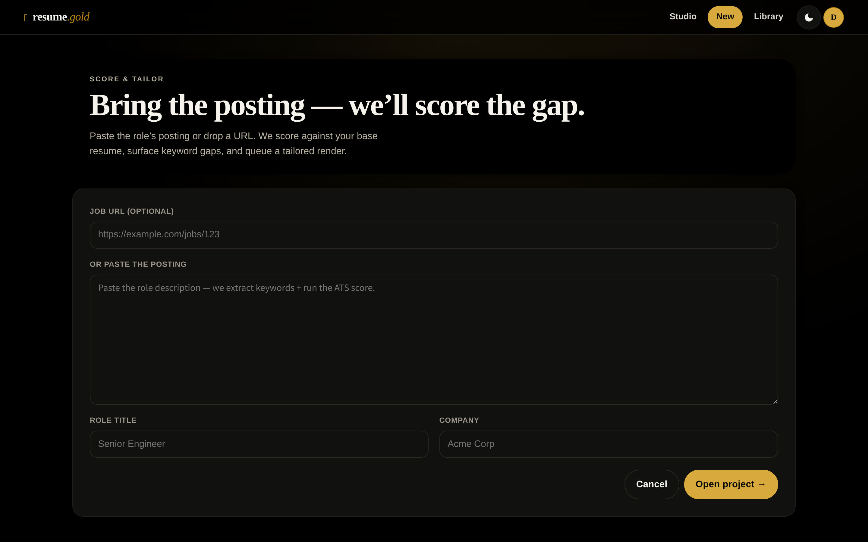 Score & tailor: bring the posting